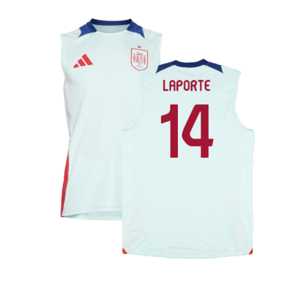 2024-2025 Spain Sleeveless Jersey (Mint) (Laporte 14)