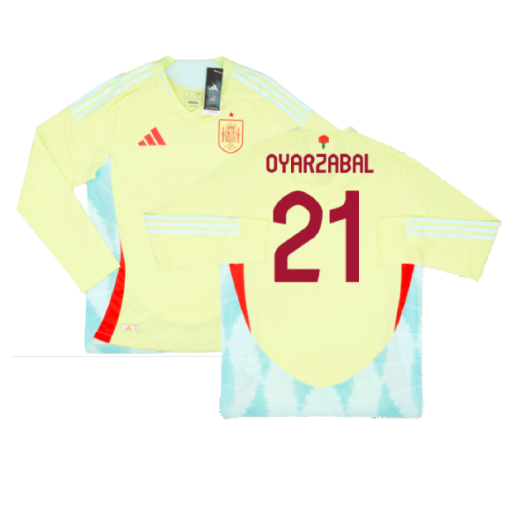 2024-2025 Spain Authentic Long Sleeve Away Shirt (Oyarzabal 21)