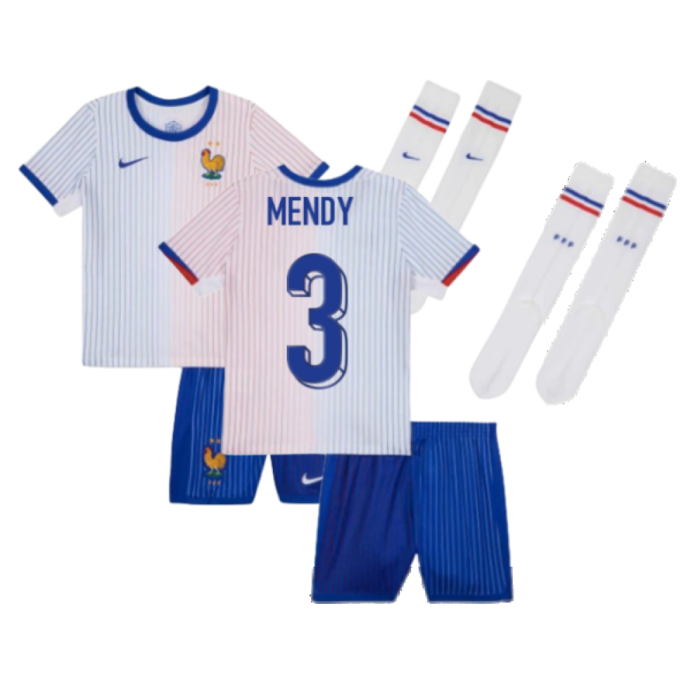 2024-2025 France Away Little Boys Mini Kit (Mendy 3)