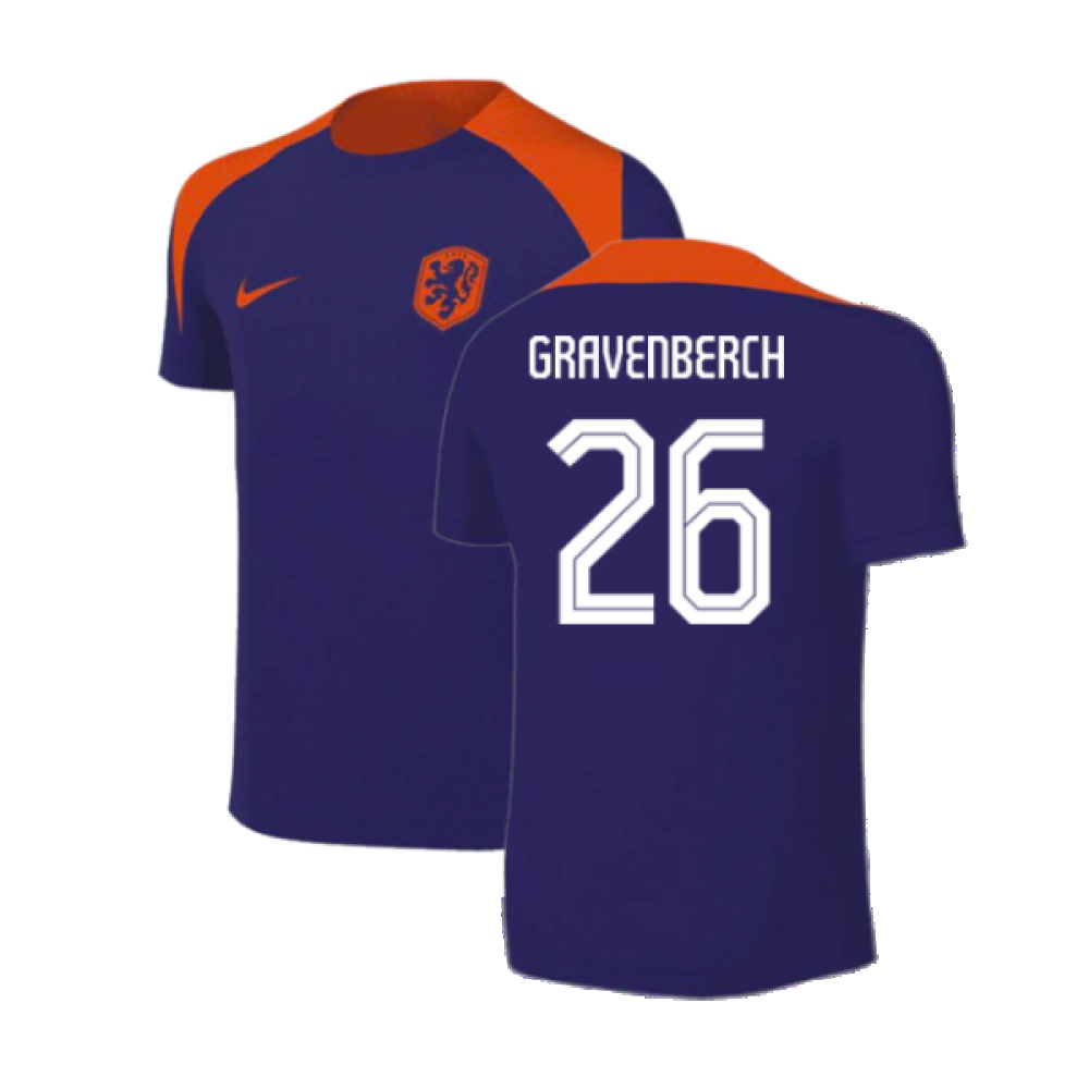 2024-2025 Netherlands Strike Training Shirt (Blue) - Kids (Gravenberch 26)