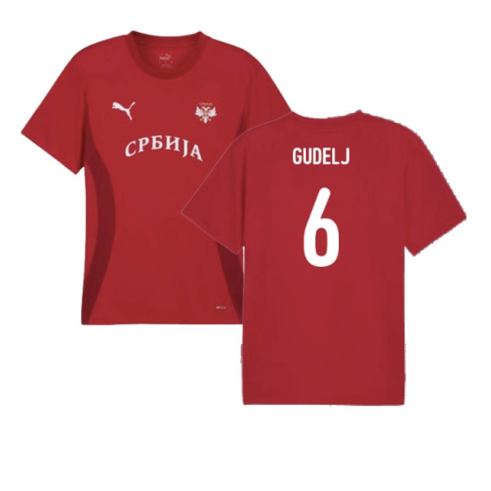 2024-2025 Serbia Pre-Match Jersey (Dark Cherry) (Gudelj 6)