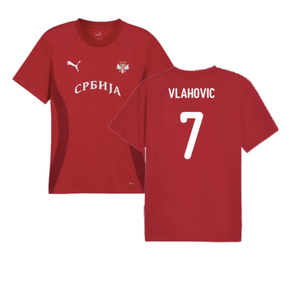 2024-2025 Serbia Pre-Match Jersey (Dark Cherry) (Vlahovic 7)