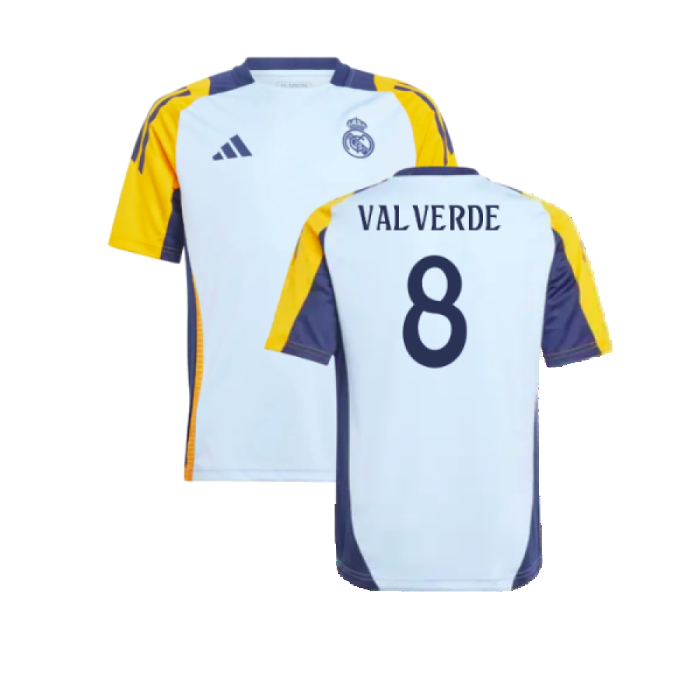 2024-2025 Real Madrid Training Shirt (Glow Blue) - Kids (Valverde 8)