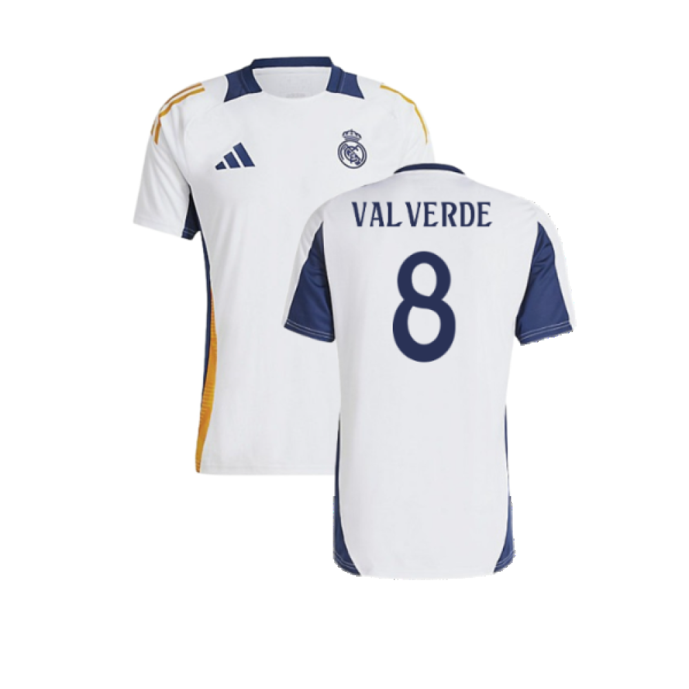 2024-2025 Real Madrid Training Shirt (White) (Valverde 8)