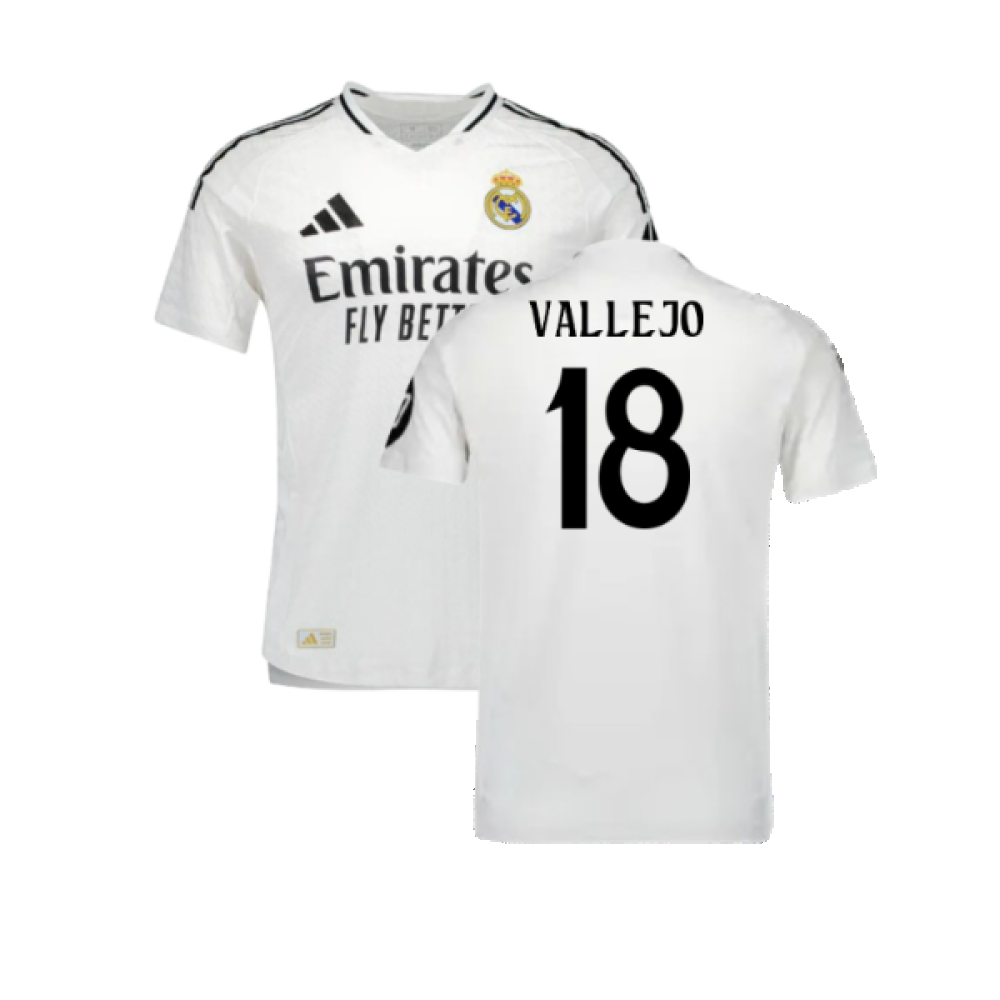 2024-2025 Real Madrid Authentic Home Shirt (Vallejo 18)