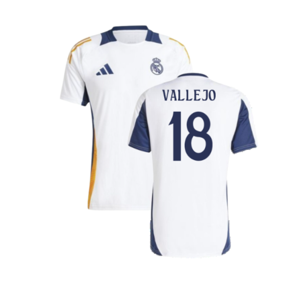 2024-2025 Real Madrid Training Tee (White) (Vallejo 18)