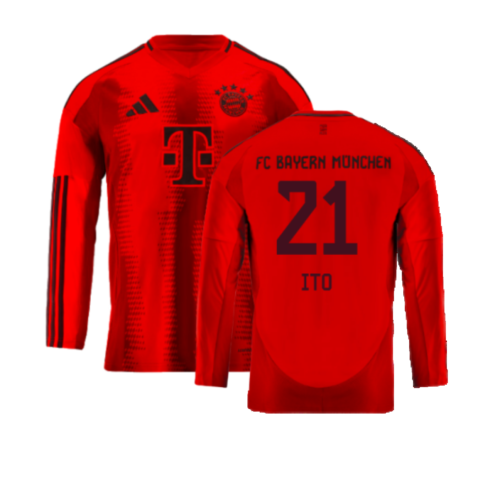 2024-2025 Bayern Munich Long Sleeve Home Shirt (Kids) (Ito 21)