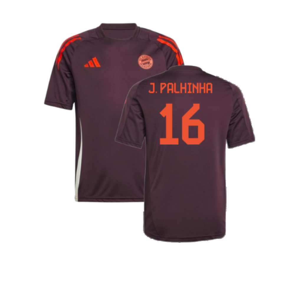 2024-2025 Bayern Munich Training Tee (Shadow Maroon) - Kids (J. Palhinha 16)