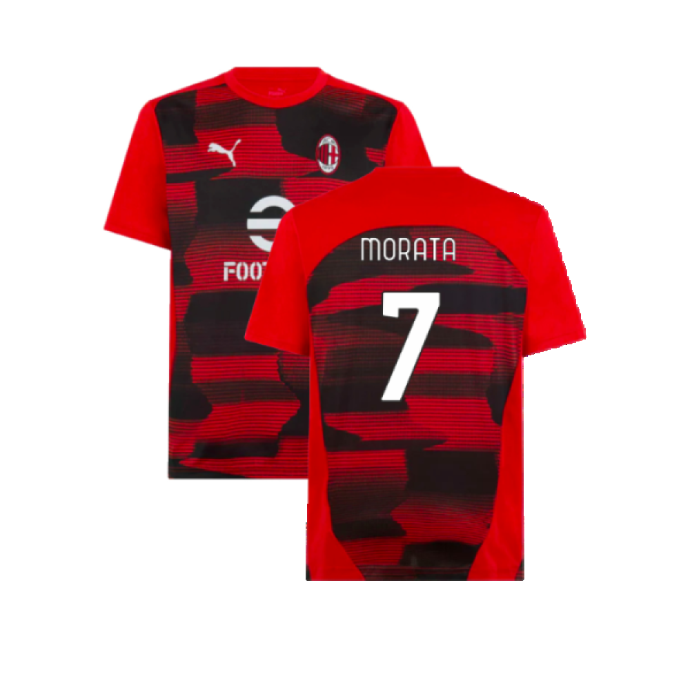 2024-2025 AC Milan Prematch SS Shirt (Red) (Morata 7)