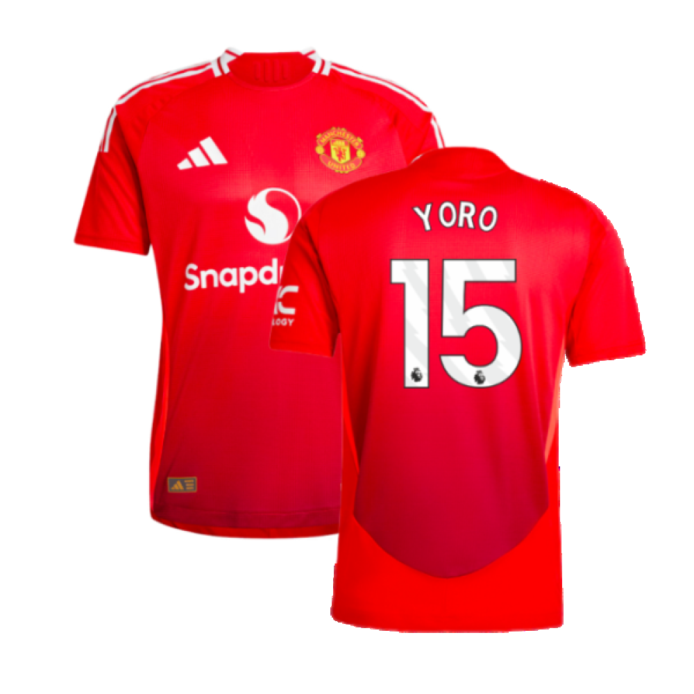 2024-2025 Man Utd Authentic Home Shirt (Yoro 15)