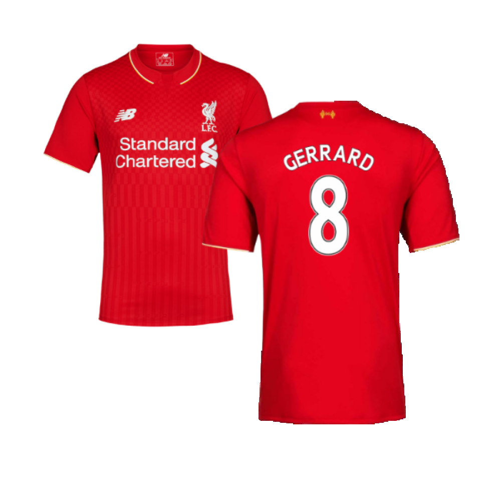 2015-2016 Liverpool Home Football Shirt ((Excellent) L) (Gerrard 8)