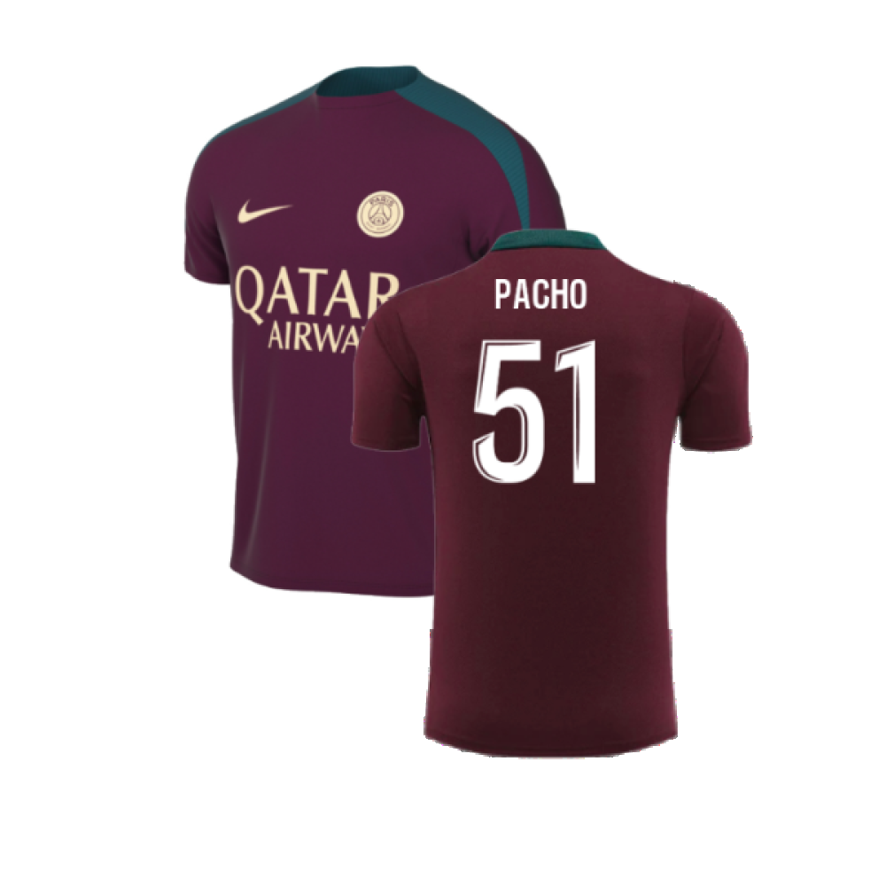 2024-2025 PSG Dri-FIT Strike Training Shirt (Bordeaux) (Pacho 51)