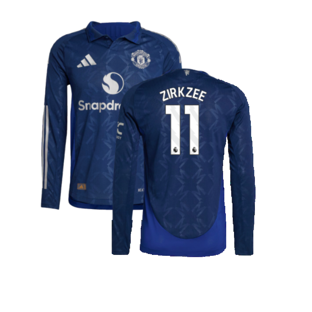 2024-2025 Man Utd Authentic Long Sleeve Away Shirt (Zirkzee 11)