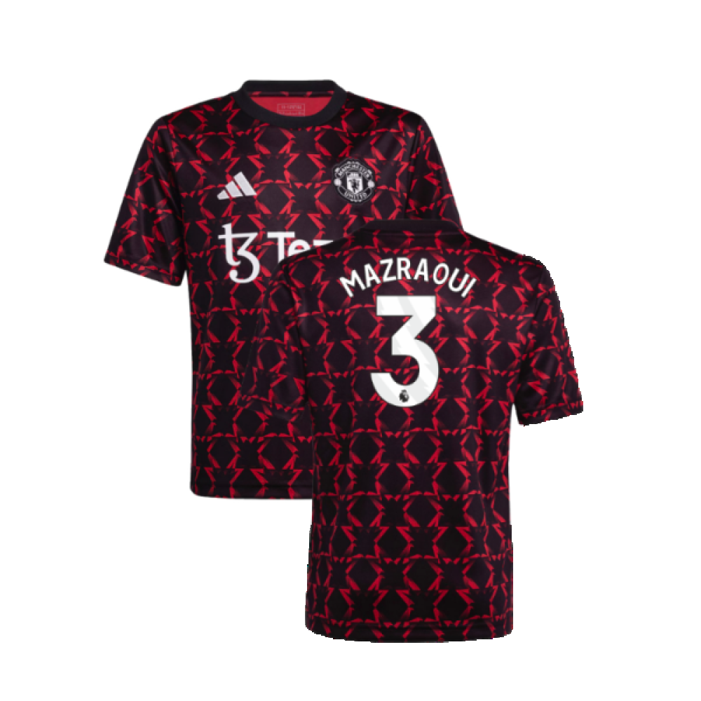 2024-2025 Man Utd Pre-Match Shirt (Black) - Kids (Mazraoui 3)