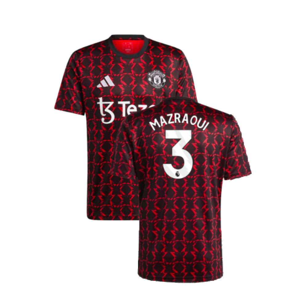 2024-2025 Man Utd Pre-Match Shirt (Black) (Mazraoui 3)