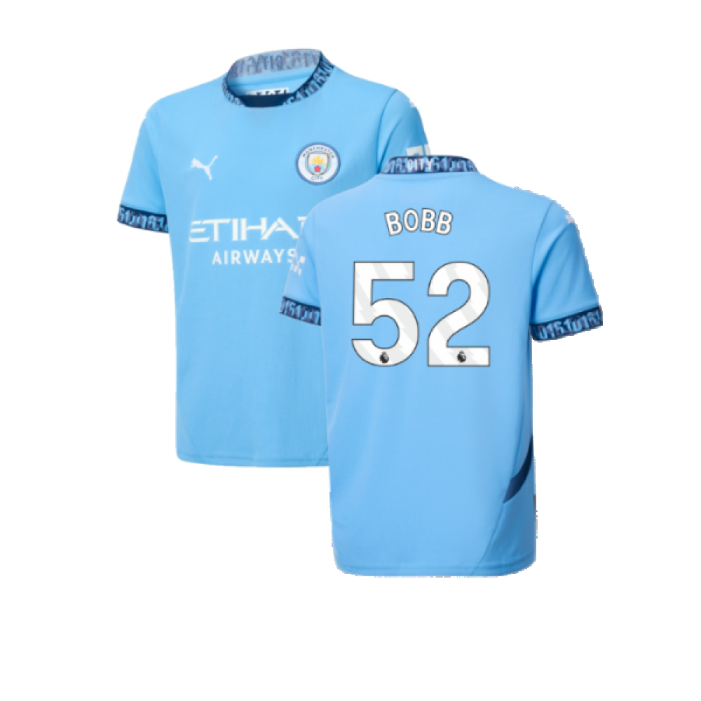 2024-2025 Man City Home Shirt (Kids) (Bobb 52)