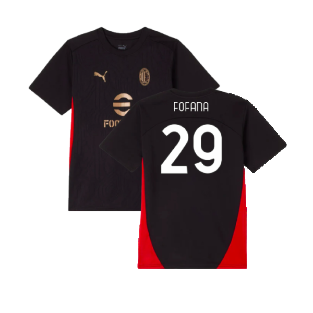 2024-2025 AC Milan Training Shirt (Black) - Kids (Fofana 29)