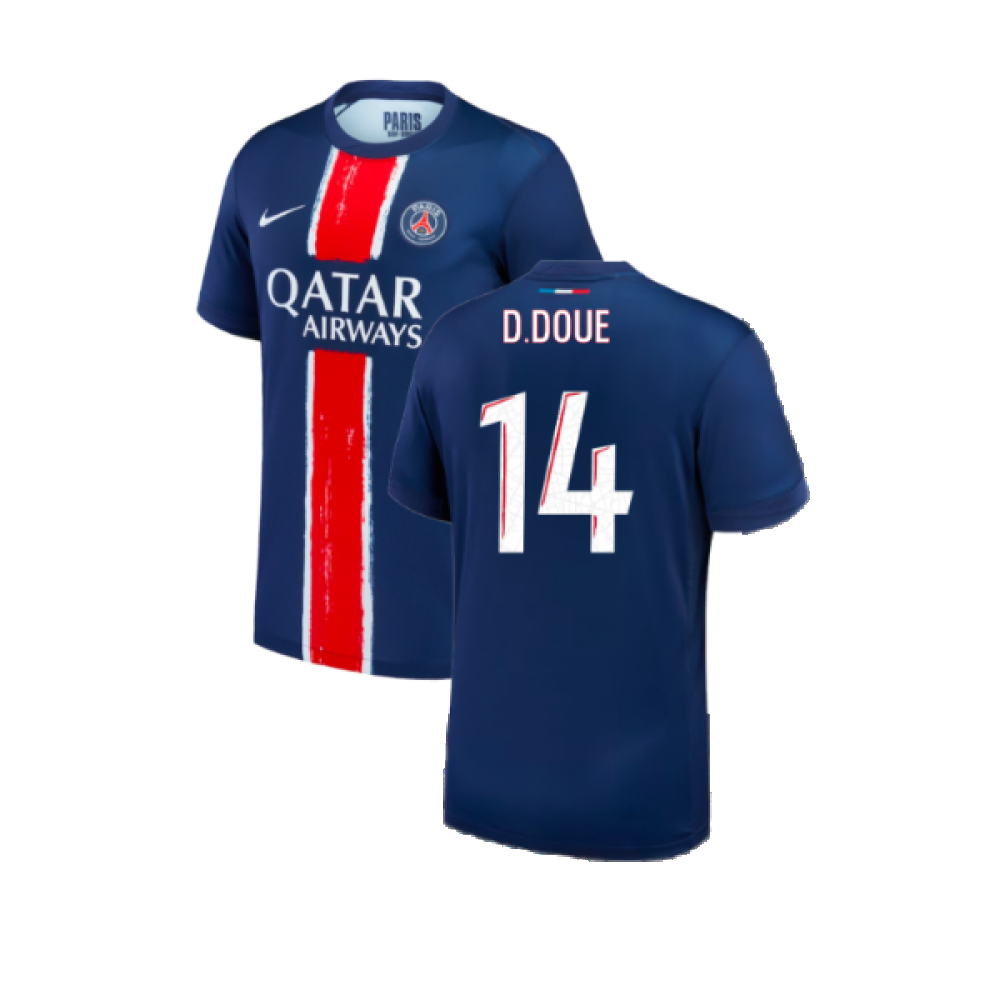 2024-2025 PSG Paris Saint Germain Home Shirt (D.Doue 14)