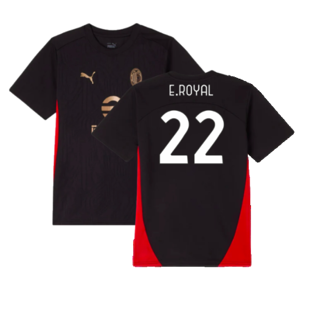 2024-2025 AC Milan Training Shirt (Black) - Kids (E.Royal 22)