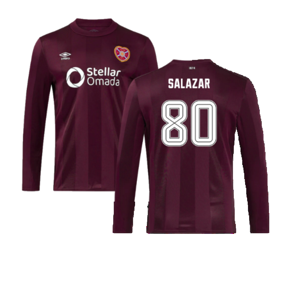 2024-2025 Hearts Long Sleeve Home Shirt (Salazar 80)