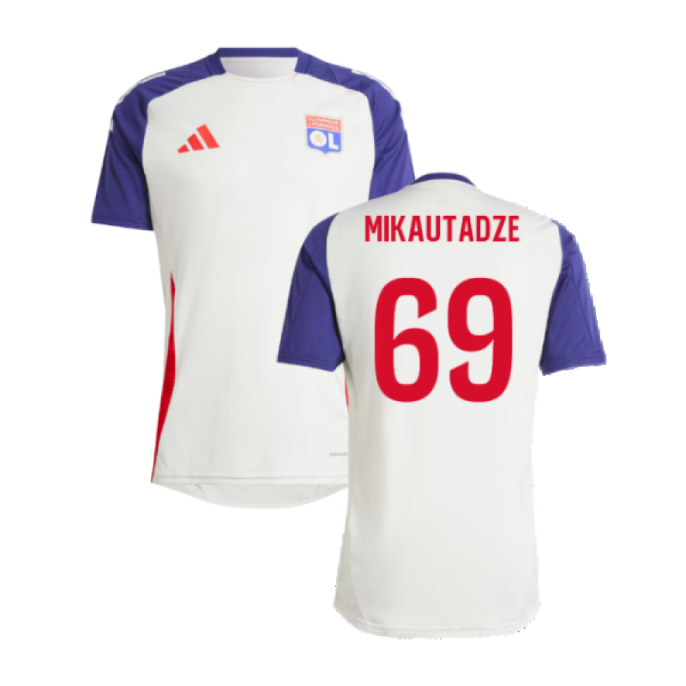 2024-2025 Olympique Lyon Training Jersey (White Tint) (Mikautadze 69)