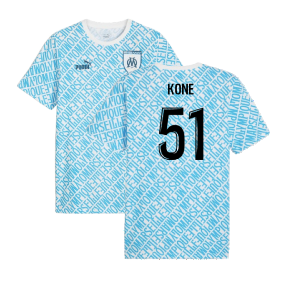 2024-2025 Marseille ftblCulture Tee AOP (Blue) (Kone 51)