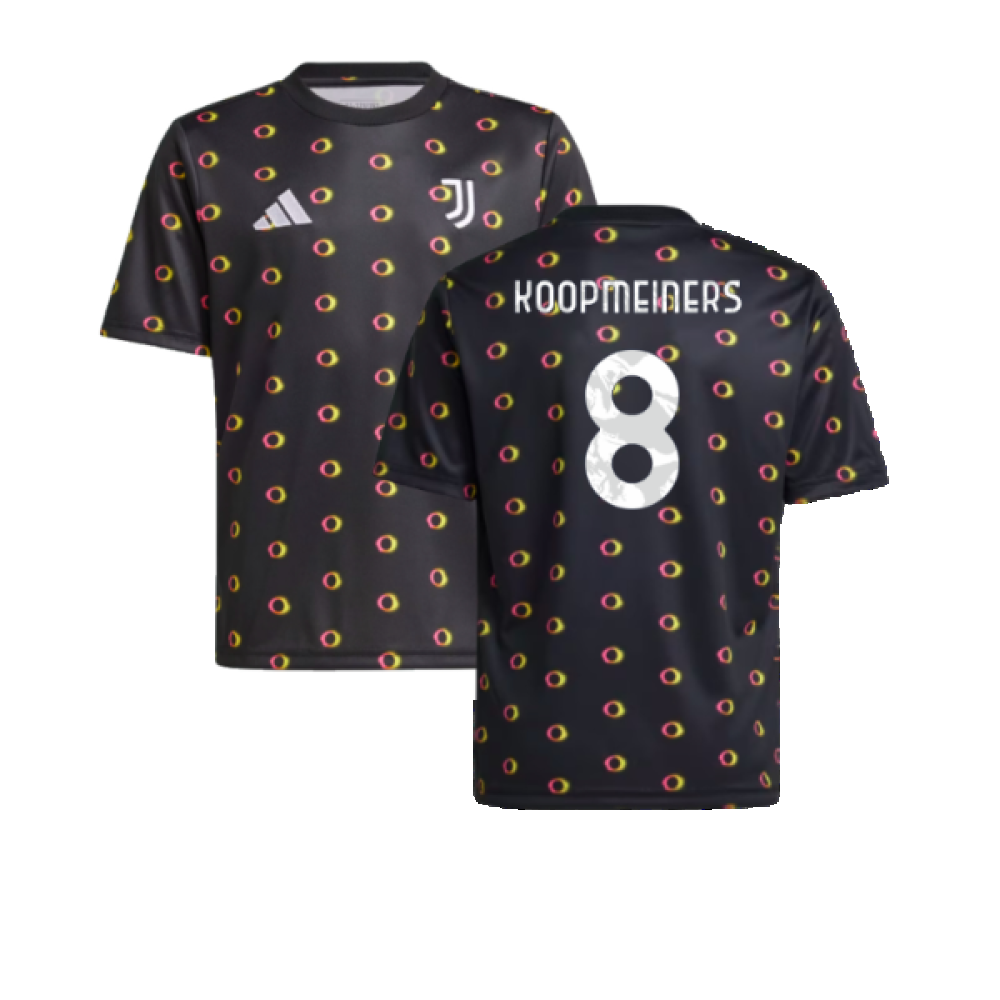 2024-2025 Juventus Pre-Match Shirt (Black) - Kids (Koopmeiners 8)