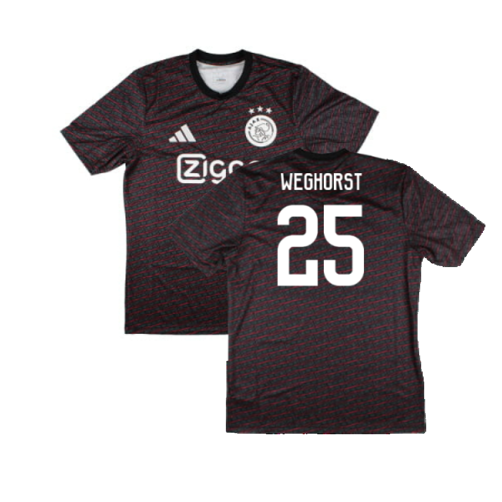 2024-2025 Ajax Pre Match Shirt (Black) (Weghorst 25)