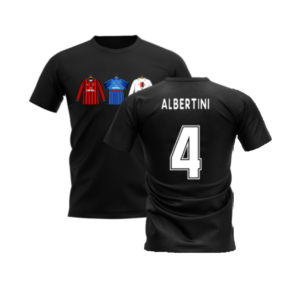 AC Milan 1995-1996 Retro Shirt T-shirt (Black) (Albertini 4)