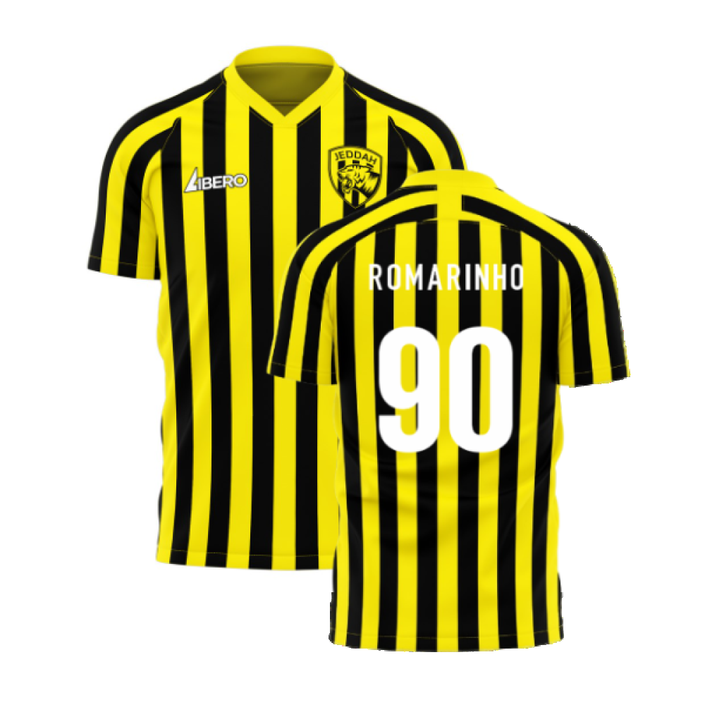 Al-Ittihad 2024-2025 Stripe Home Concept Football Kit (Libero) (Romarinho 90)