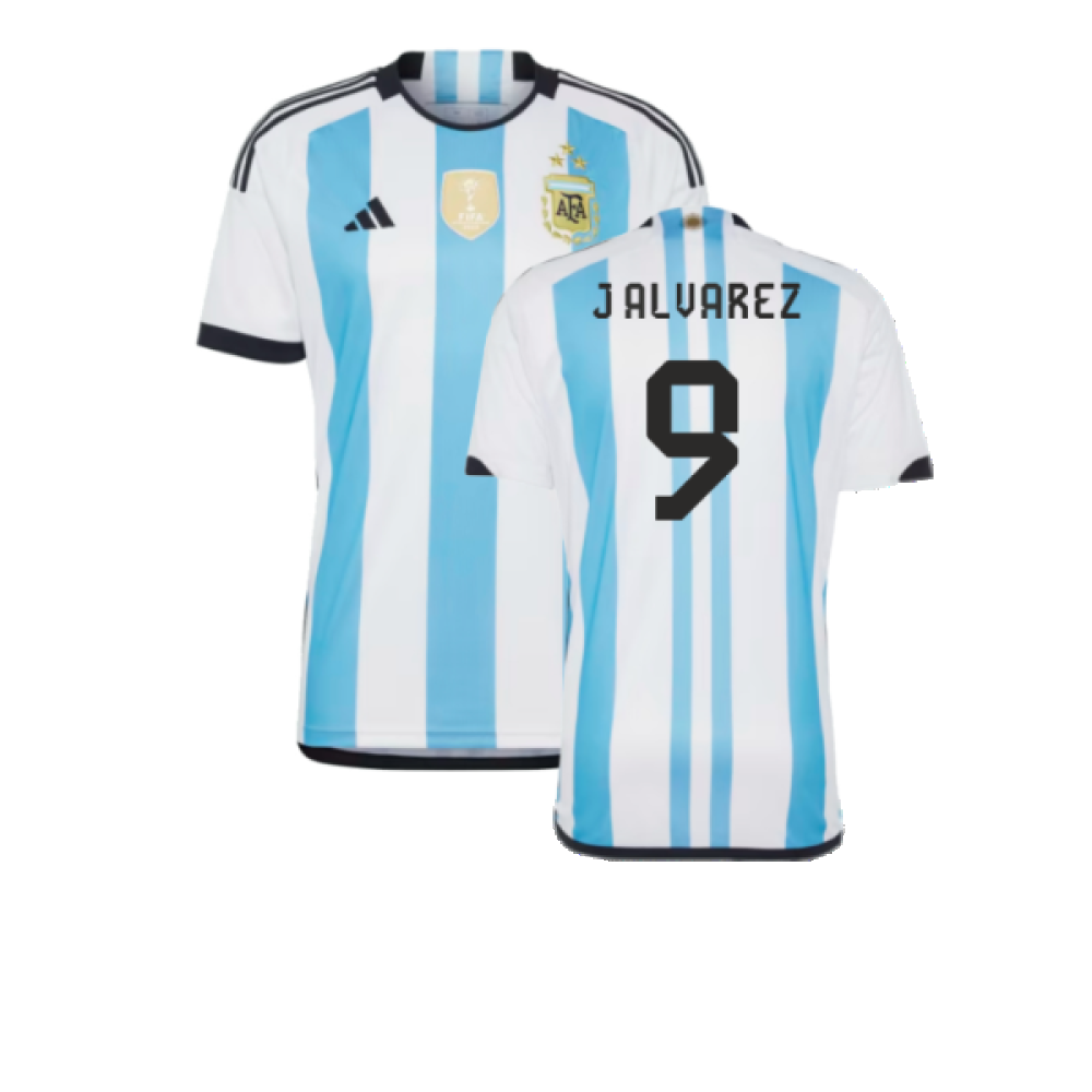 Argentina 2022 World Cup Winners Home Shirt (J ALVAREZ 9)