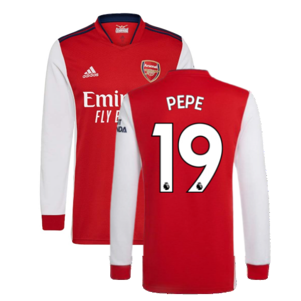 Arsenal 2021-2022 Long Sleeve Home Shirt (PEPE 19)