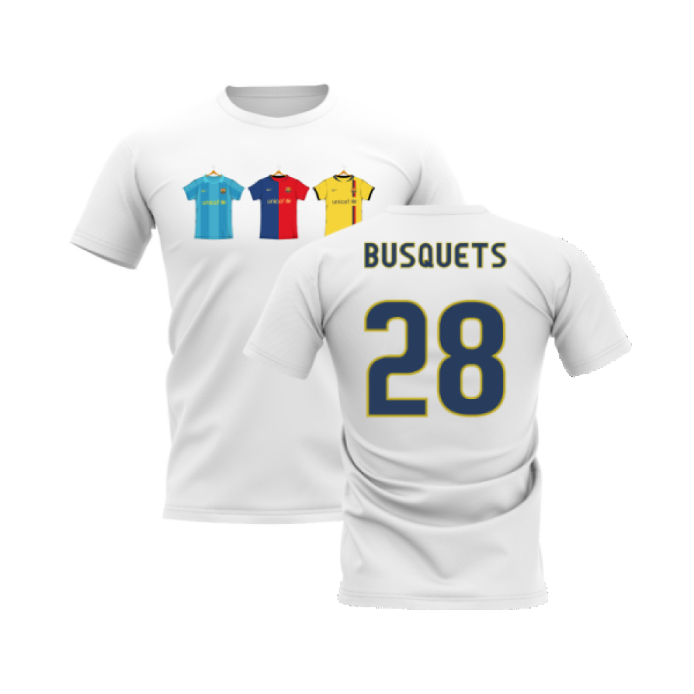 Barcelona 2008-2009 Retro Shirt T-shirt (White) (Busquets 28)