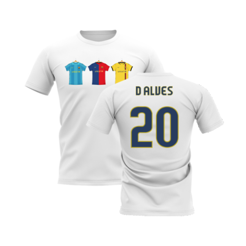 Barcelona 2008-2009 Retro Shirt T-shirt (White) (D Alves 20)