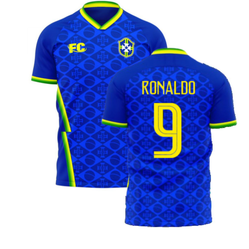 Brazil 2021-2022 Away Concept Football Kit (Fans Culture) (RONALDO 9)