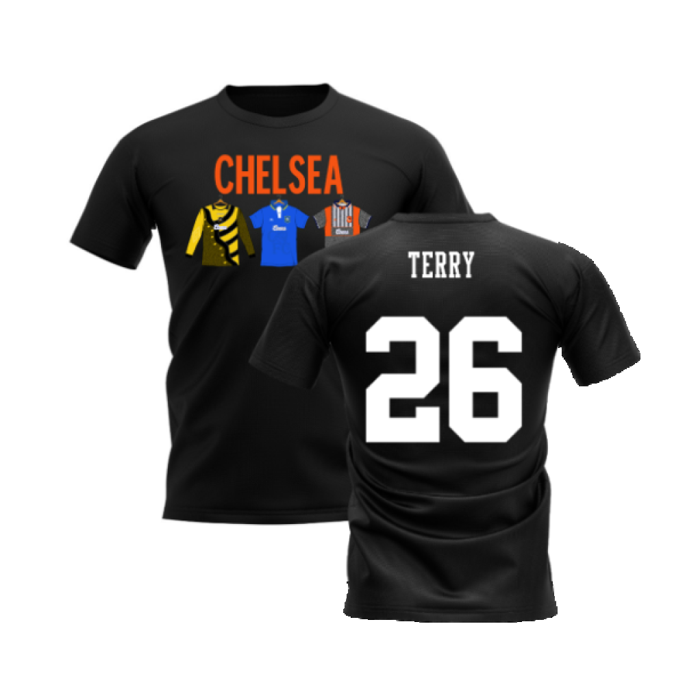 Chelsea 1995-1996 Retro Shirt T-shirts - Text (Black) (Terry 26)