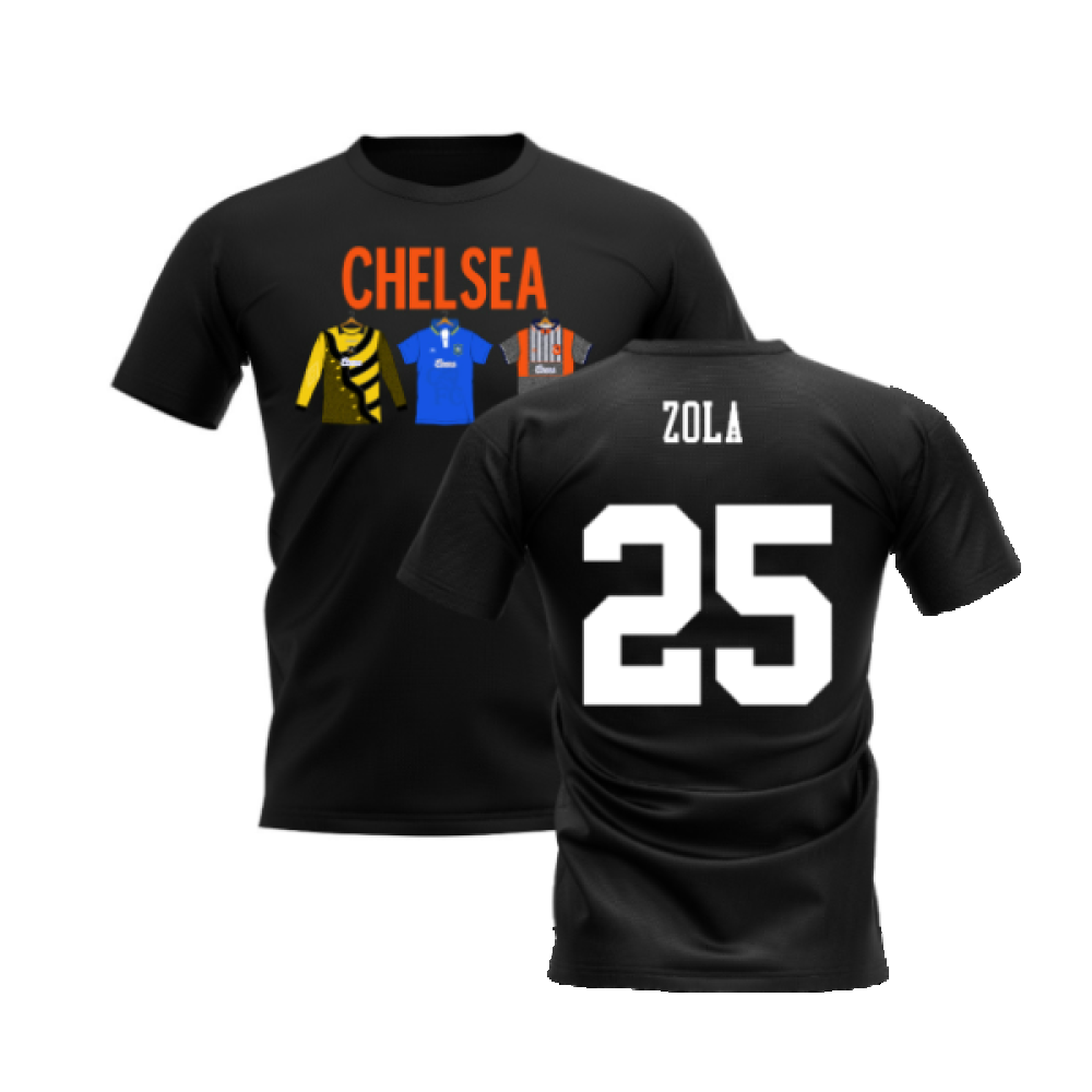 Chelsea 1995-1996 Retro Shirt T-shirts - Text (Black) (Zola 25)