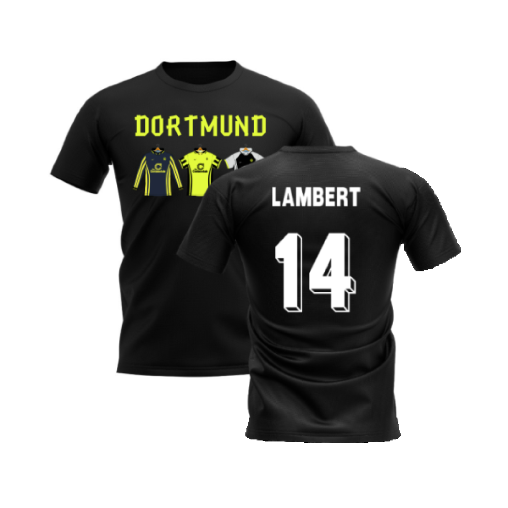 Dortmund 1996-1997 Retro Shirt T-shirt - Text (Black) (Lambert 14)