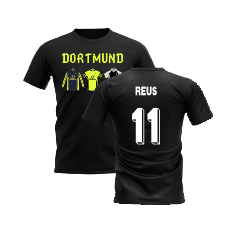 Dortmund 1996-1997 Retro Shirt T-shirt - Text (Black) (Reus 11)