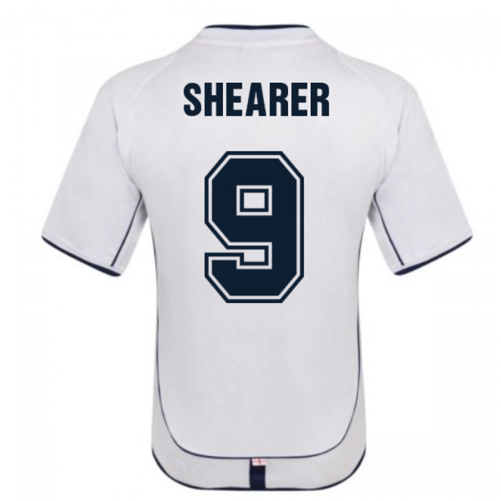 England 2002 Retro Football Shirt (SHEARER 9)