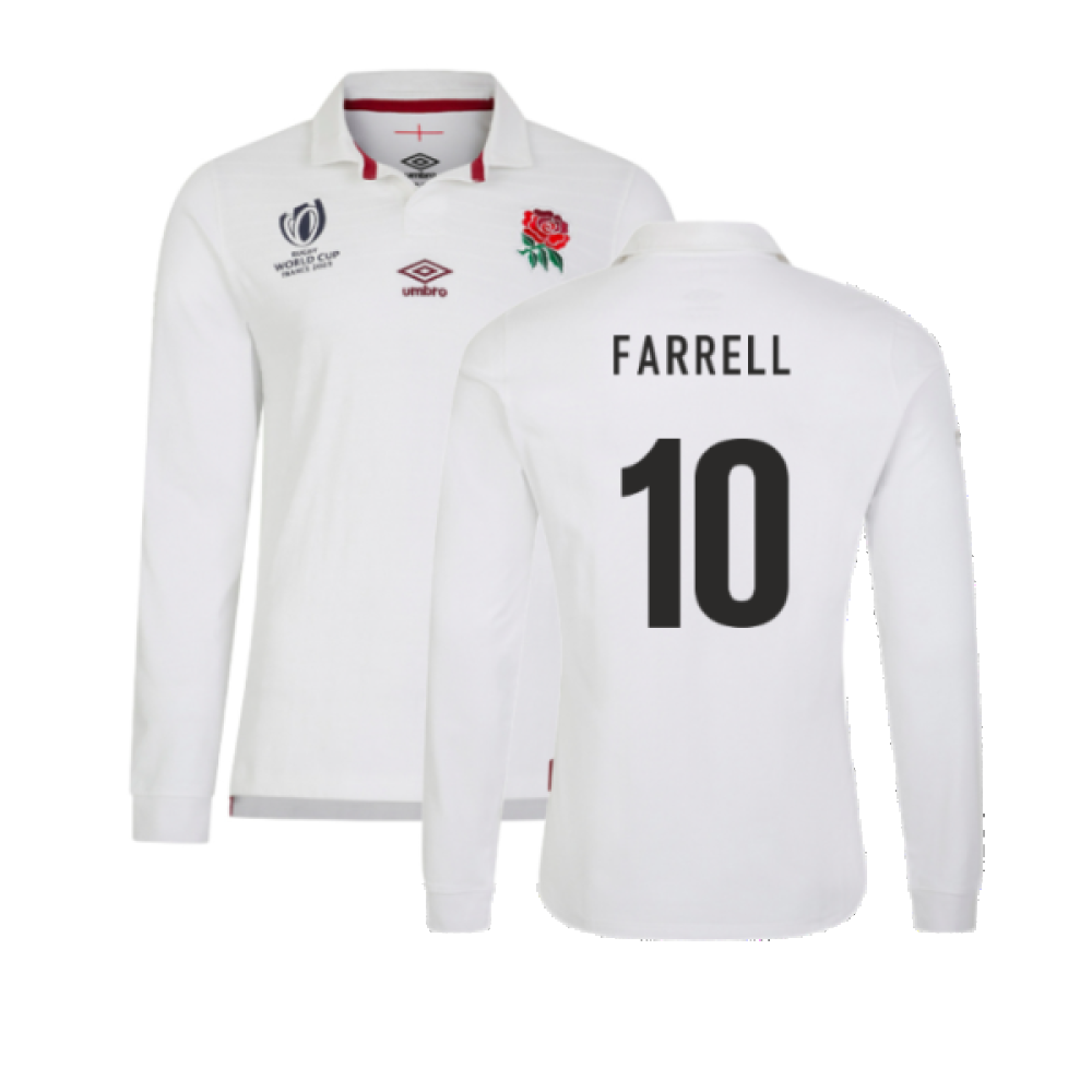 England 2023 RWC Home LS Classic Rugby Shirt (Farrell 10)