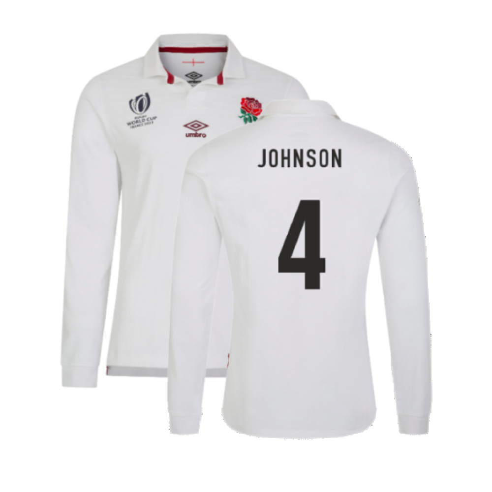 England RWC 2023 Home LS Classic Jersey (Kids) (Johnson 4)