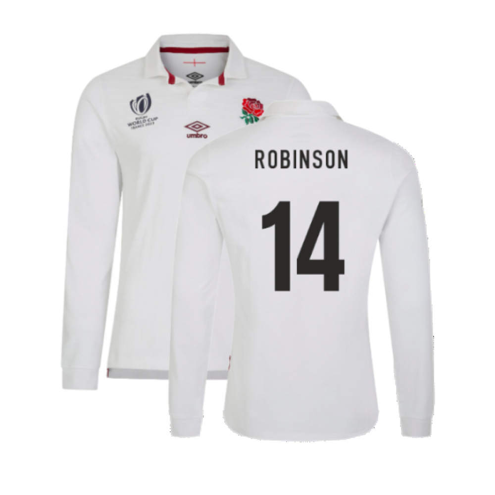 England RWC 2023 Home LS Classic Jersey (Kids) (Robinson 14)