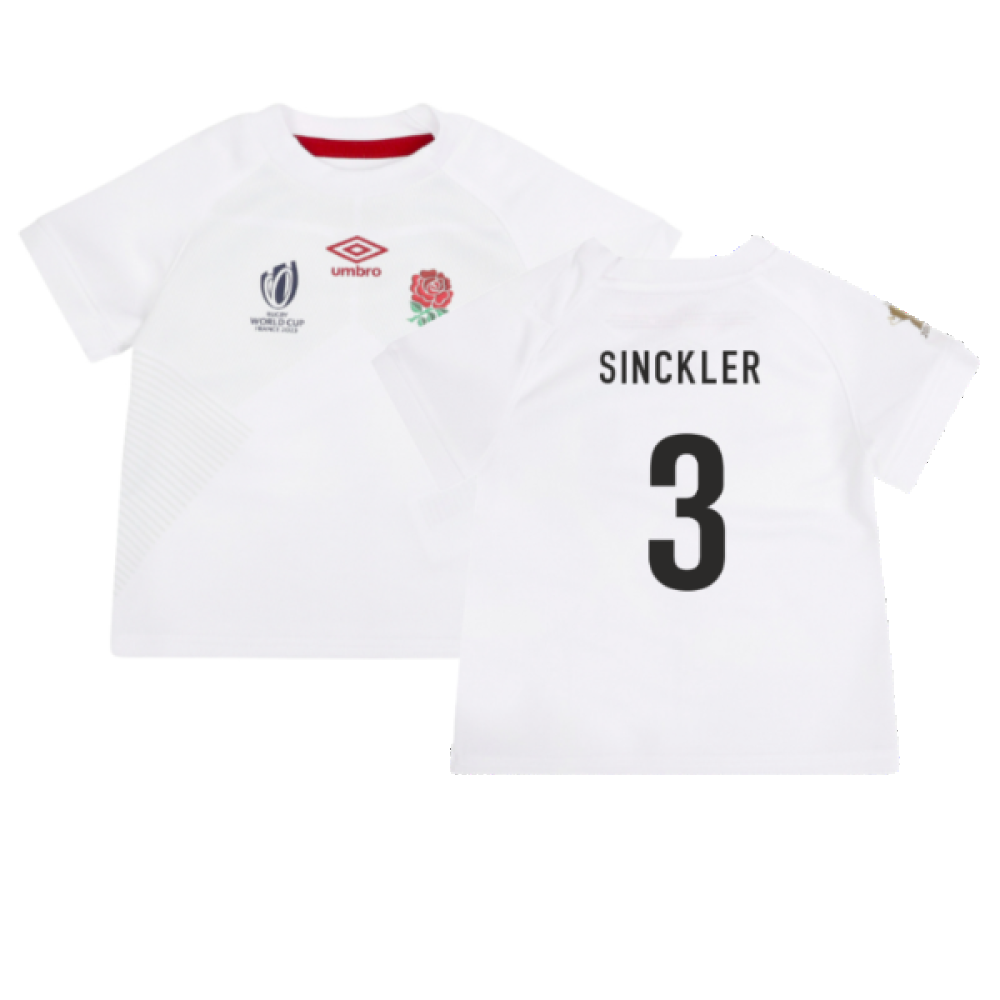 England RWC 2023 Home Replica Rugby Baby Kit (Sinckler 3)