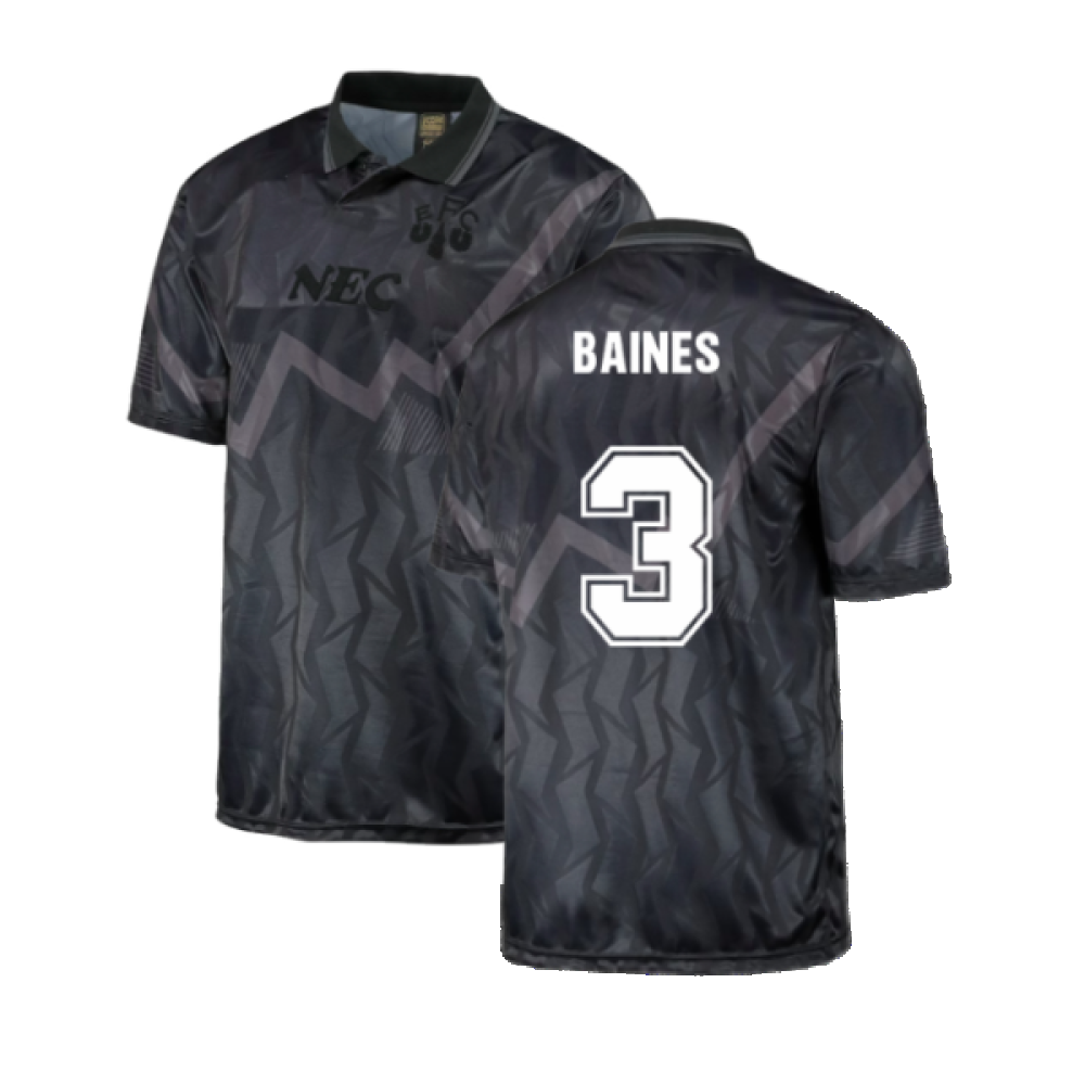 Everton 1990 Black Out Retro Football Shirt (BAINES 3)