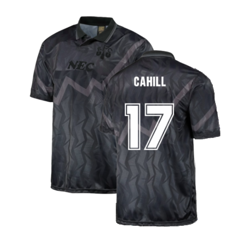 Everton 1990 Black Out Retro Football Shirt (CAHILL 17)