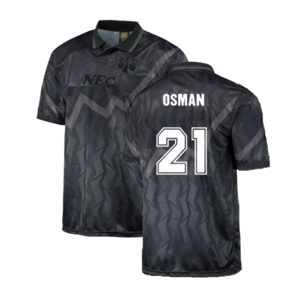 Everton 1990 Black Out Retro Football Shirt (OSMAN 21)