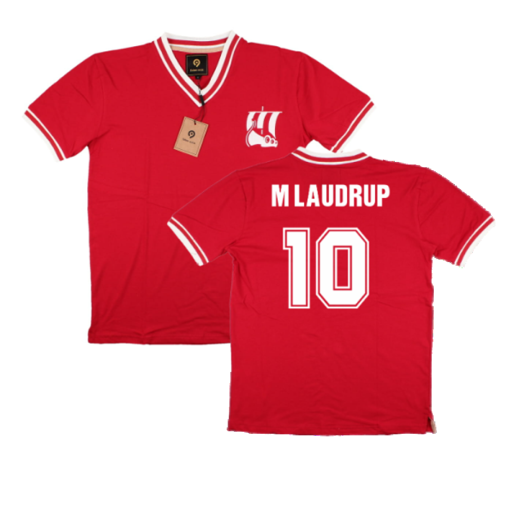 False Nein Denmark Home Shirt (M LAUDRUP 10)