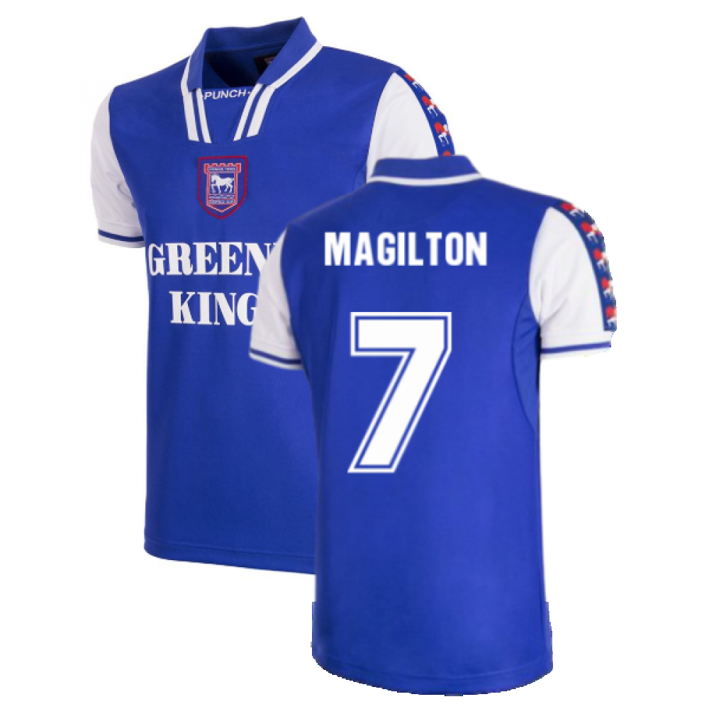 Ipswich Town FC 1997 - 99 Short Sleeve Retro Football Shirt (Magilton 7)