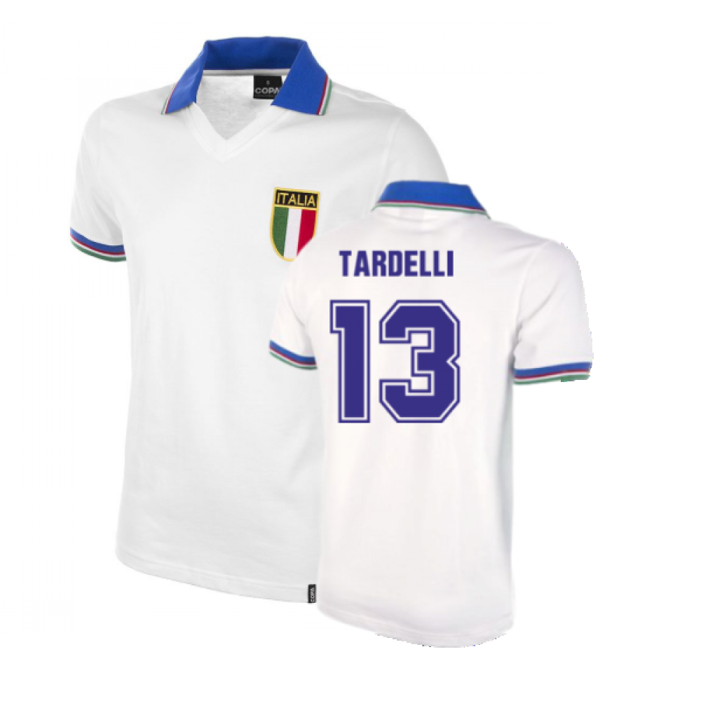 Italy Away World Cup 1982 Short Sleeve Retro Football Shirt (Tardelli 14)